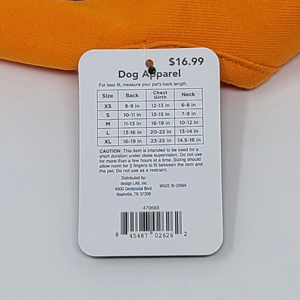 Buttons & Bones Celebrations Halloween Dog Costume Jacket Orange Pumpkin Size XS